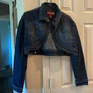 Lazer jeans cropped blue jean jacket 2X